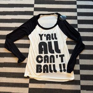 Sweet Claire Graphic Long Sleeve Tee in Black and White